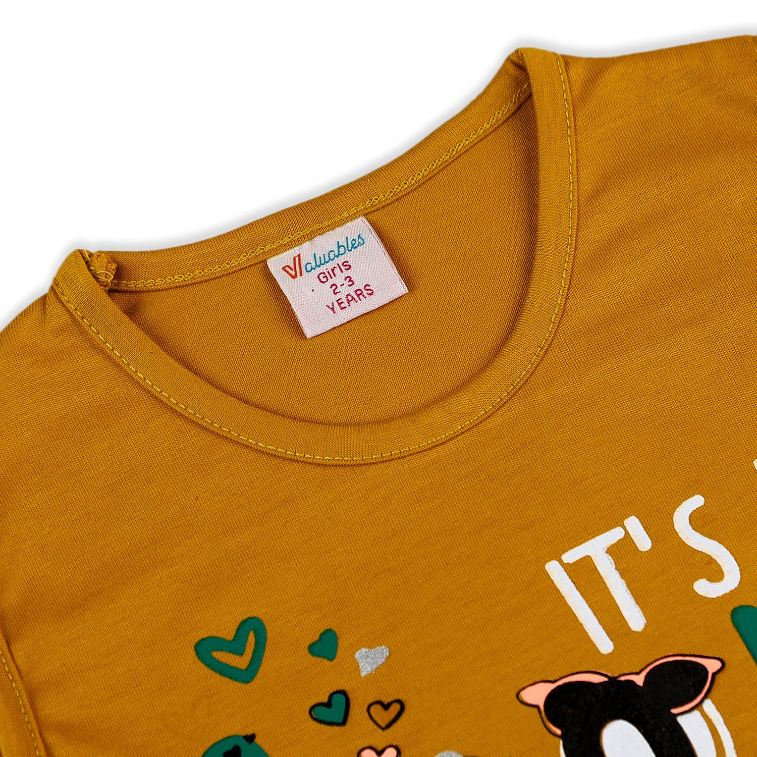 Valuable Girls Sando - Mustard, Girls T-Shirts, Chase Value, Chase Value