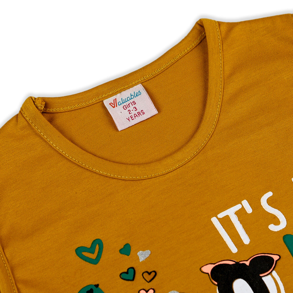 Valuable Girls Sando - Mustard, Girls T-Shirts, Chase Value, Chase Value