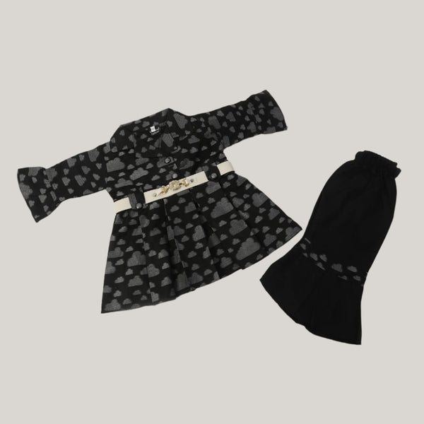 Girls  Embroidered Shalwar Suit - Black