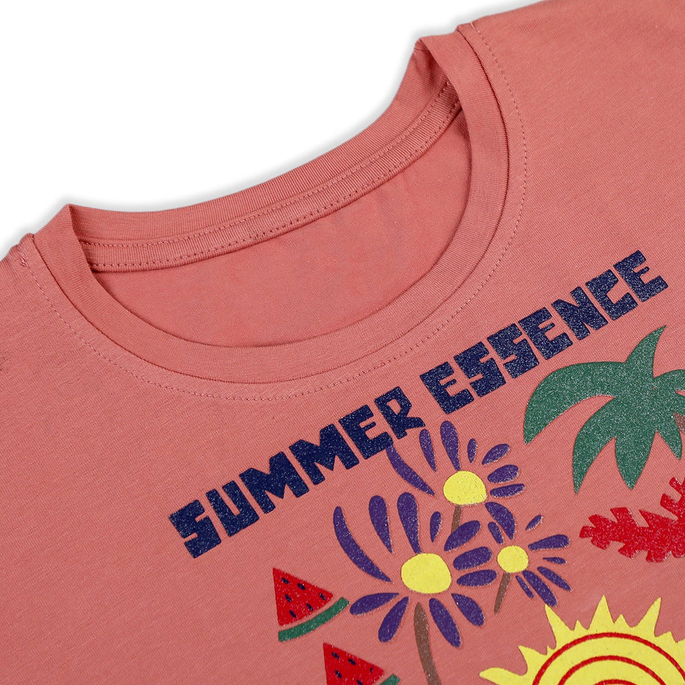 Eminent Girls Half Sleeves T-Shirt - Terra Cott, Girls T-Shirts, Eminent, Chase Value