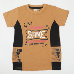 Boys Half Sleeves T-Shirt - Brown