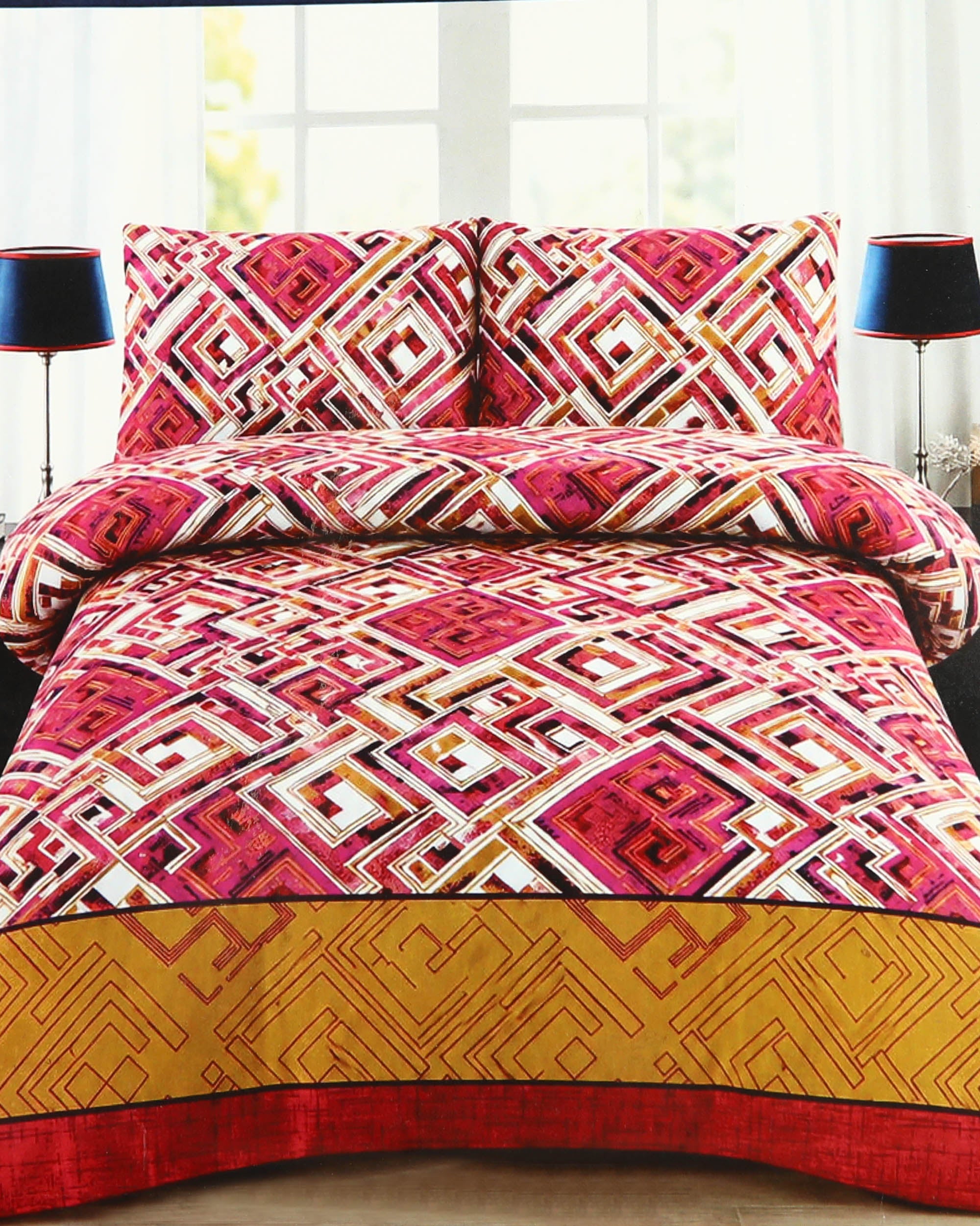 Valuables Printed Double Bed Sheet - 90 x 96 Inch