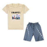 Valuable Boys Half Sleeves Short Suit - Fawn, Boys Sets & Suits, Chase Value, Chase Value