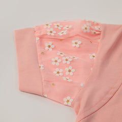 Girls Tight Half Sleeves Suit - Peach