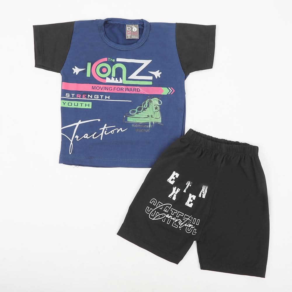 Newborn Boys Half Sleeves Suit - Dark Blue, Newborn Boys Sets & Suits, Chase Value, Chase Value