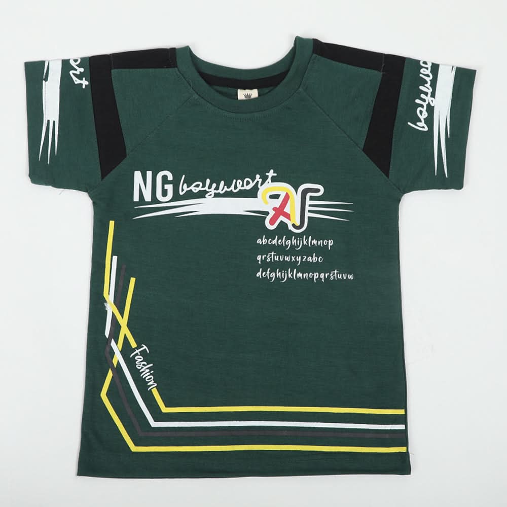 Boys Half Sleeves T-Shirt - Green, Boys T-Shirts, Chase Value, Chase Value