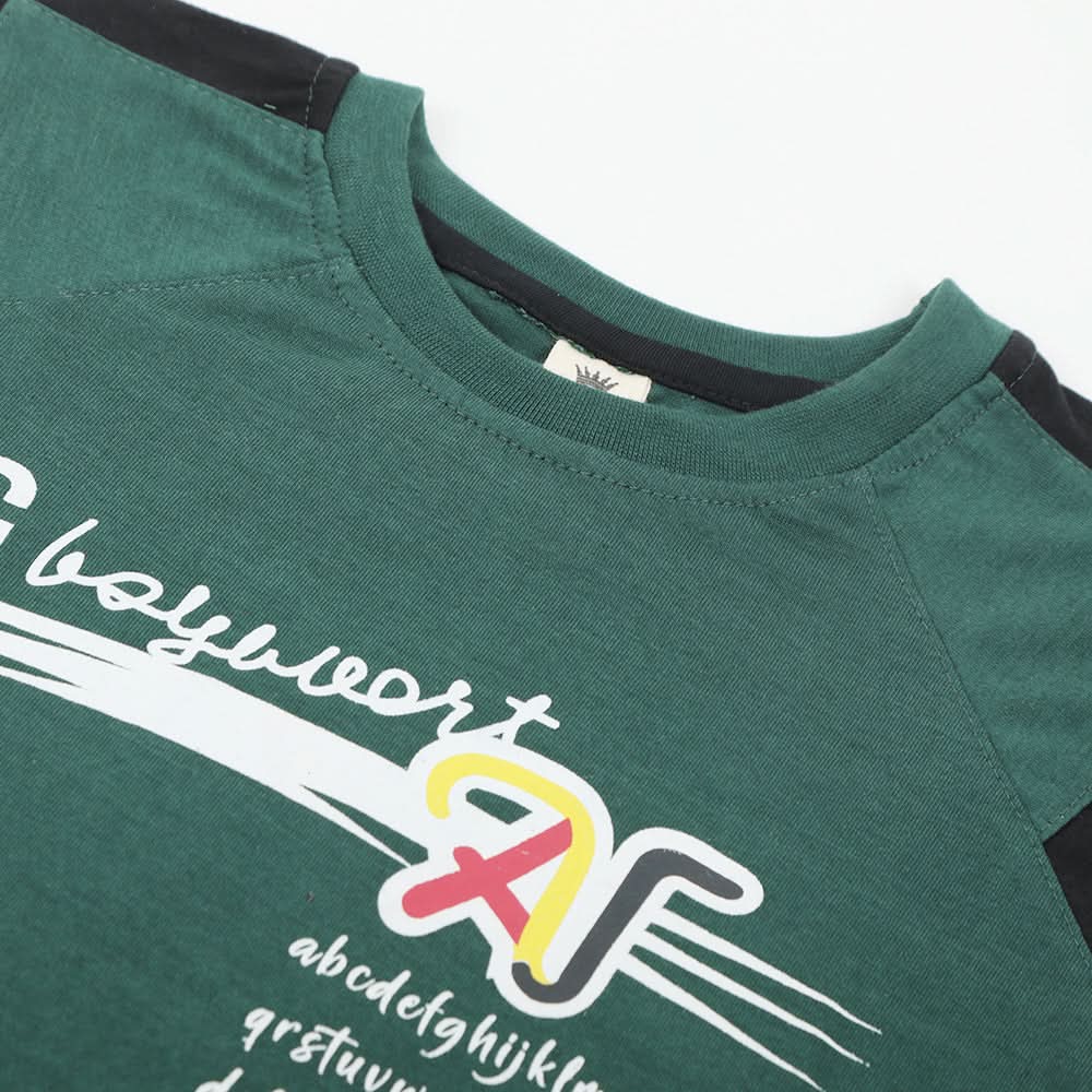 Boys Half Sleeves T-Shirt - Green, Boys T-Shirts, Chase Value, Chase Value