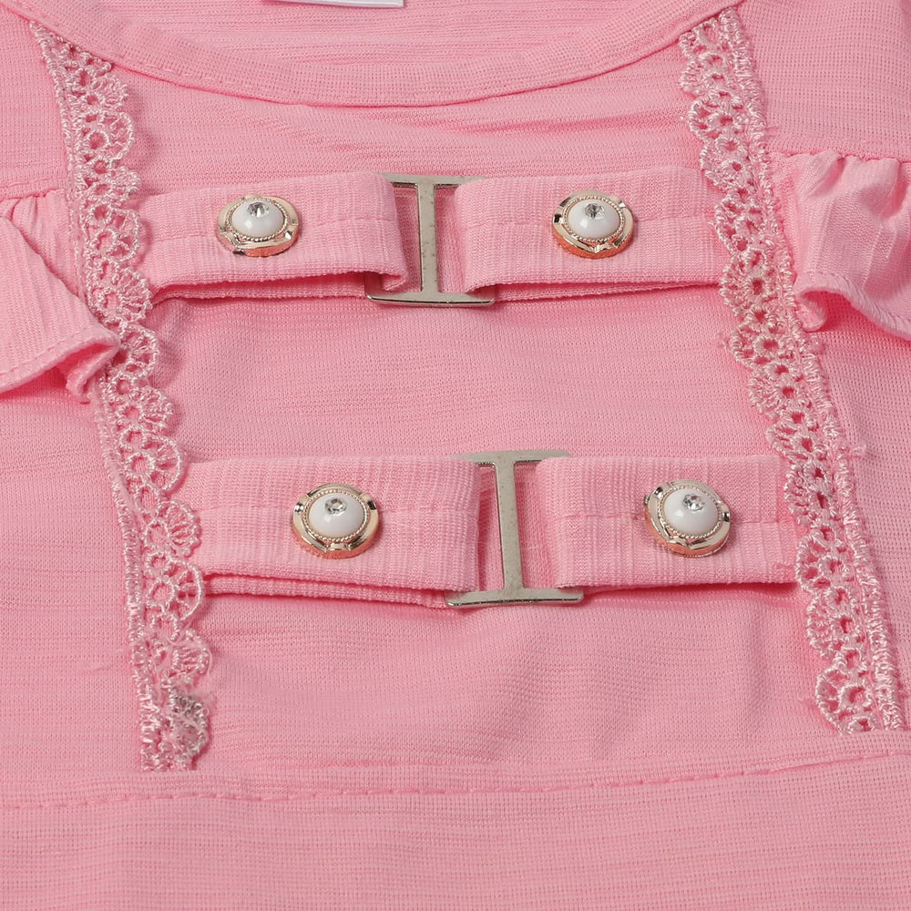 Girls Tight Half Sleeves Suit - Pink, Girls Suits, Chase Value, Chase Value