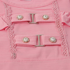 Girls Tight Half Sleeves Suit - Pink