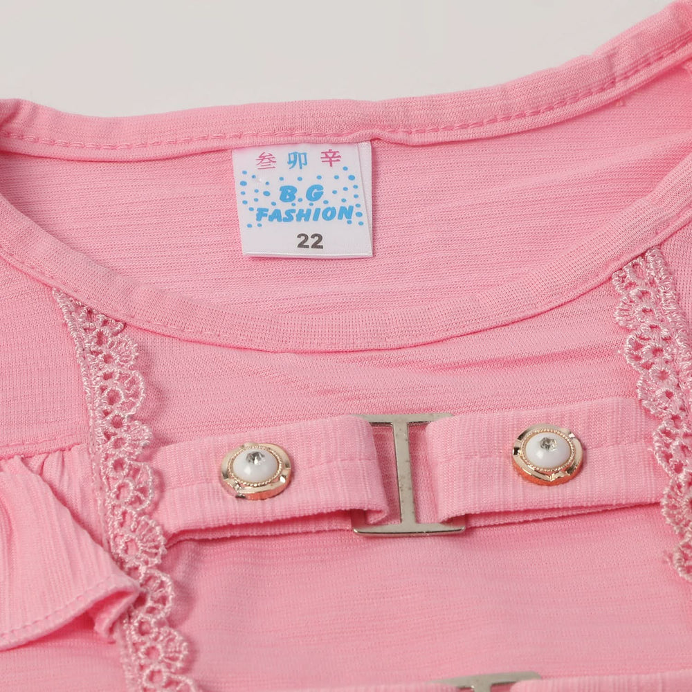 Girls Tight Half Sleeves Suit - Pink, Girls Suits, Chase Value, Chase Value