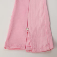 Girls Tight Half Sleeves Suit - Pink