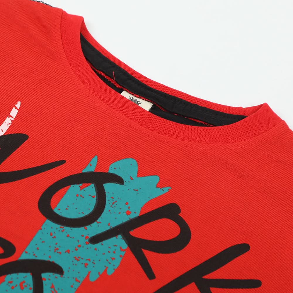 Boys Half Sleeves T-Shirt - Red, Boys T-Shirts, Chase Value, Chase Value