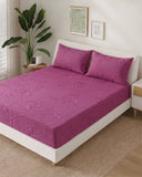 Valuables Embossed Double Fitted Bed Sheet Set - 72 x 78 Inch