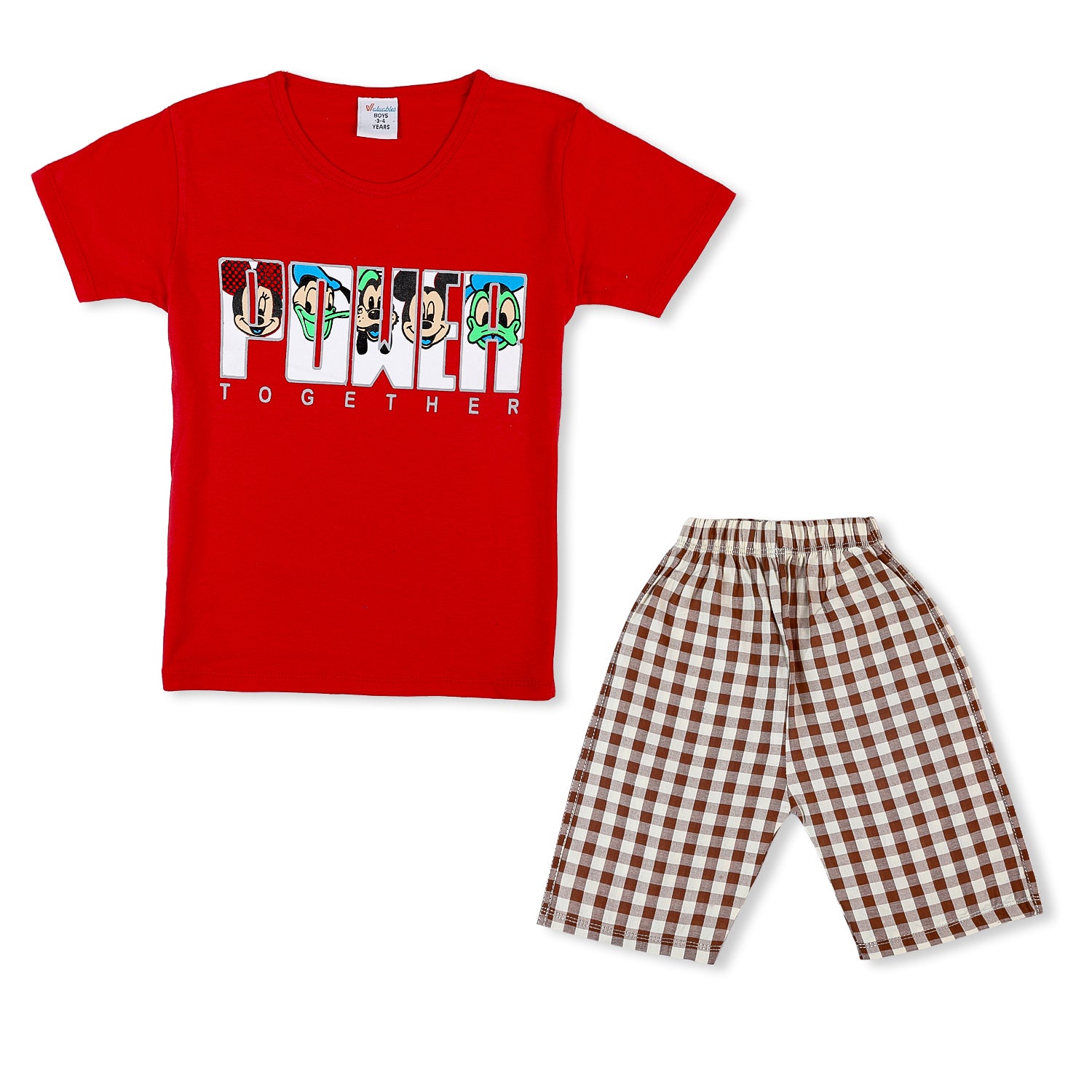 Valuable Boys Half Sleeves Short Suit - Red, Boys Sets & Suits, Chase Value, Chase Value