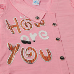 Girls Tight Half Sleeves Suit - Light Pink