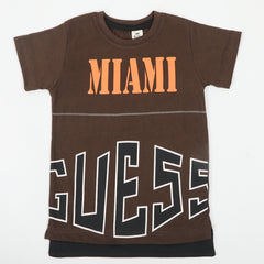 Boys Half Sleeves T-Shirt - Chocolate