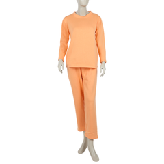 Women Full Sleeves 2pcs Suit - Orange