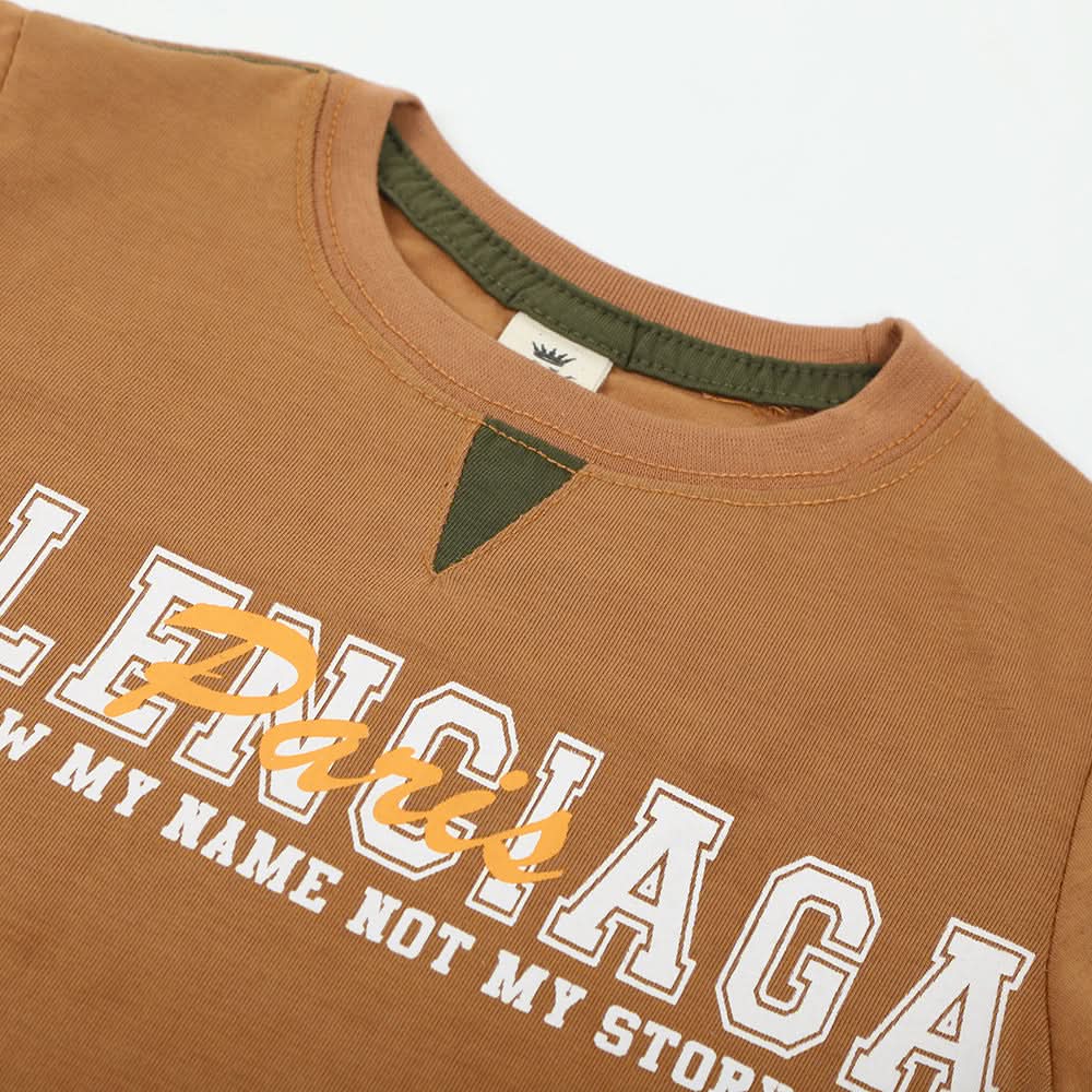 Boys Half Sleeves T-Shirt - Brown, Boys T-Shirts, Chase Value, Chase Value