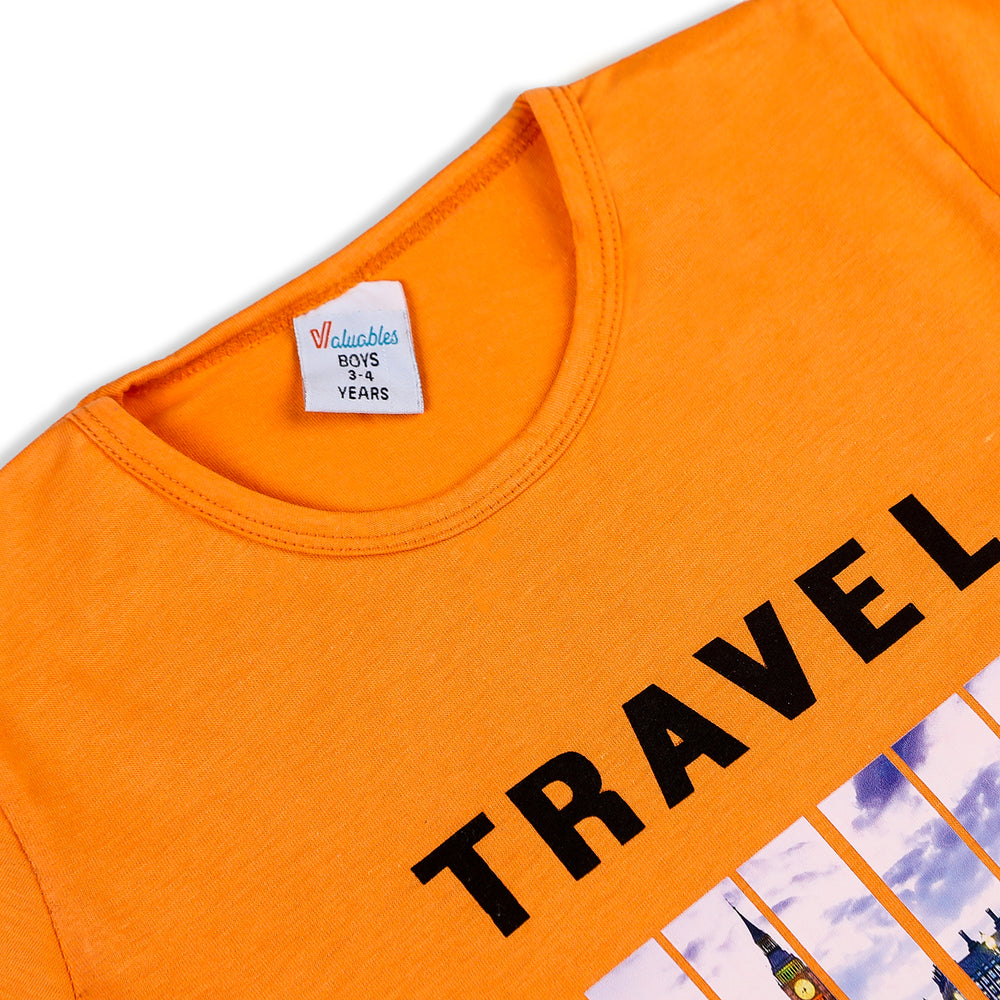 Valuable Boys Half Sleeves Short Suit - Orange, Boys Sets & Suits, Chase Value, Chase Value