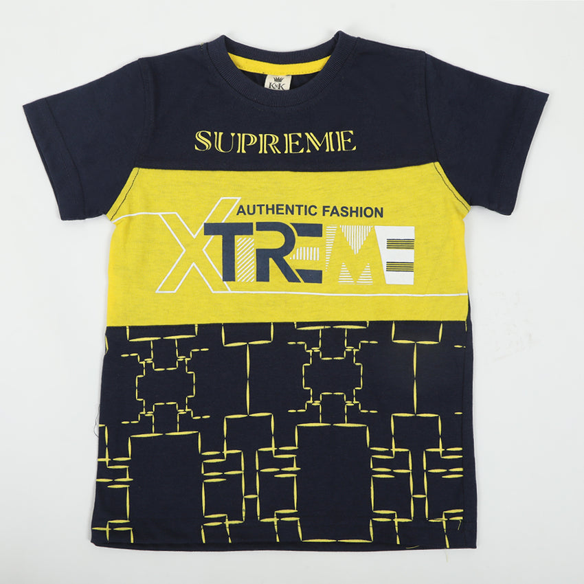 Boys Half Sleeves T-Shirt - Yellow, Boys T-Shirts, Chase Value, Chase Value