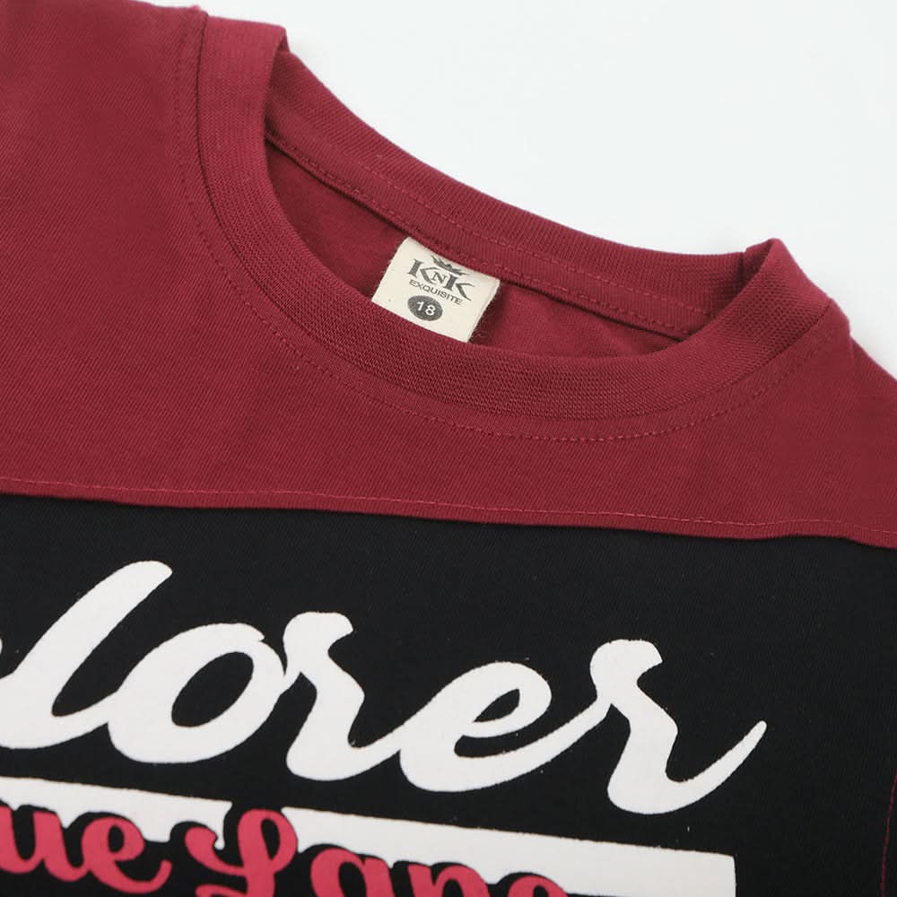 Boys Half Sleeves T-Shirt - Maroon, Boys T-Shirts, Chase Value, Chase Value