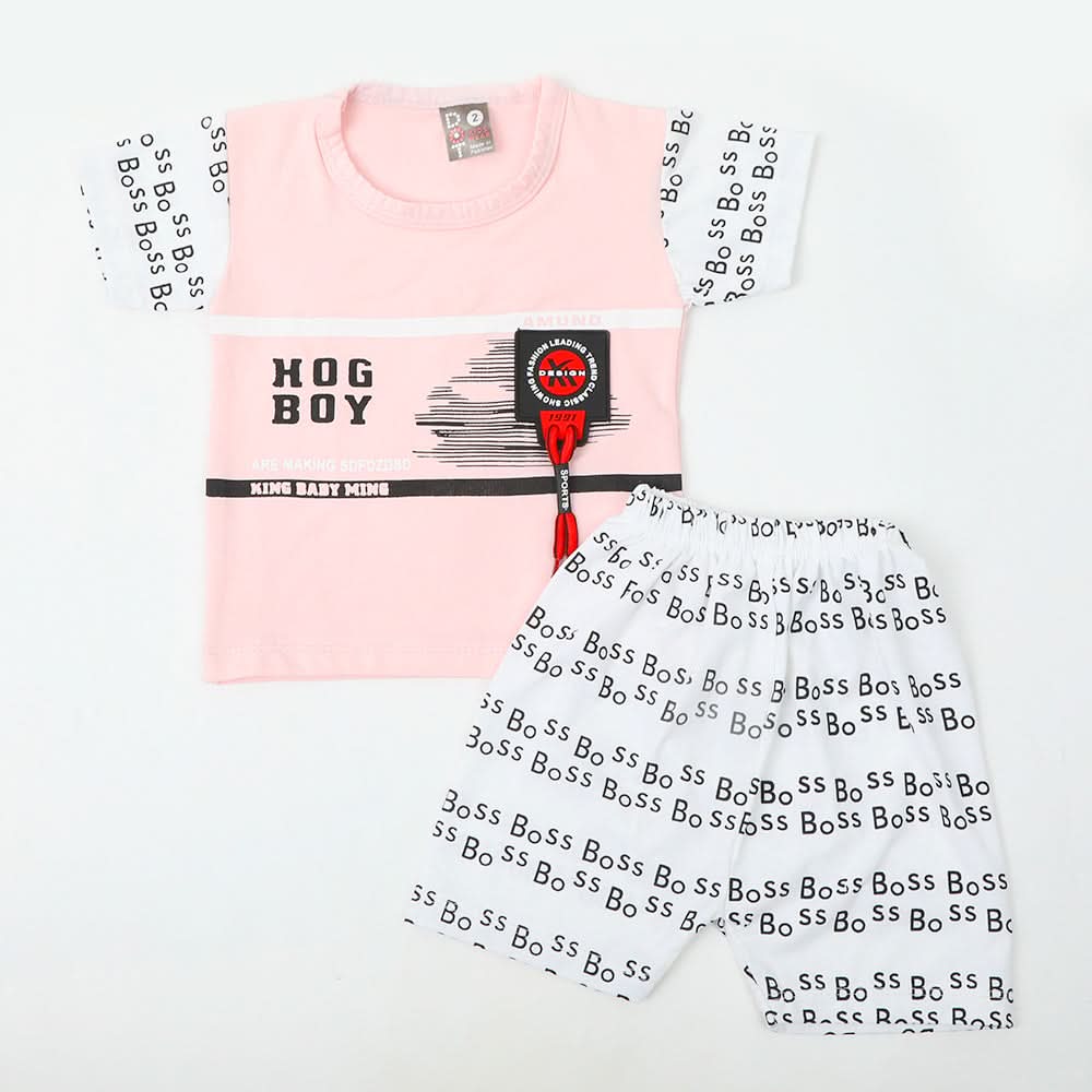 Newborn Boys Half Sleeves Suit - Pink, Newborn Boys Sets & Suits, Chase Value, Chase Value