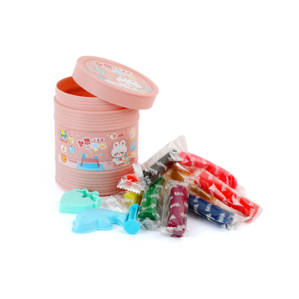 18-Color Modeling Clay Set with Cute Mold Shapes – Soft & Safe for Kids, Clay & Slime, Chase Value, Chase Value