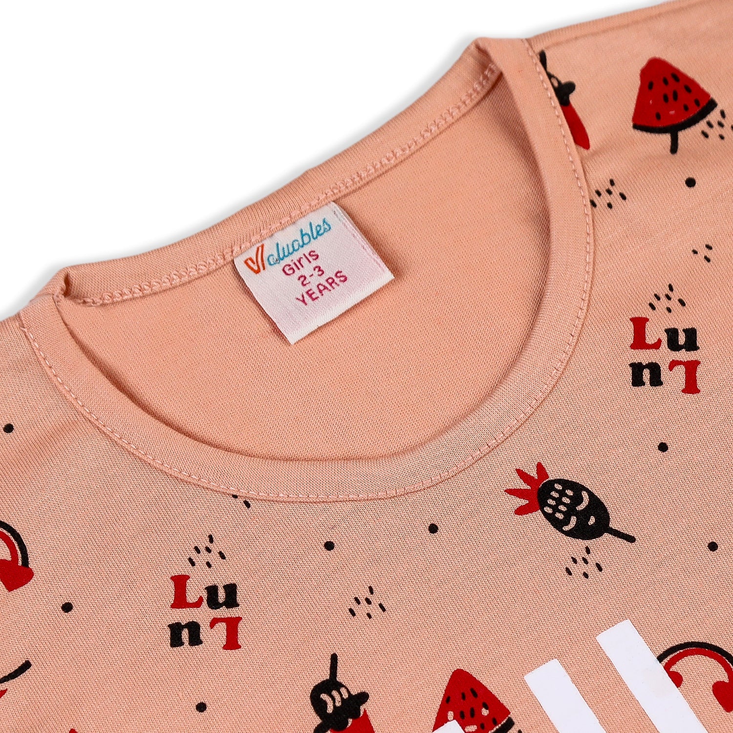 Valuable Girls Sando - Peach, Girls T-Shirts, Chase Value, Chase Value