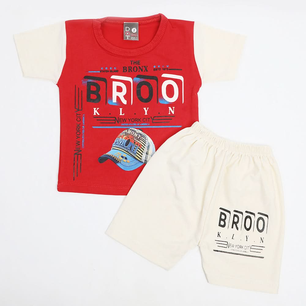 Newborn Boys Half Sleeves Suit - Red, Newborn Boys Sets & Suits, Chase Value, Chase Value