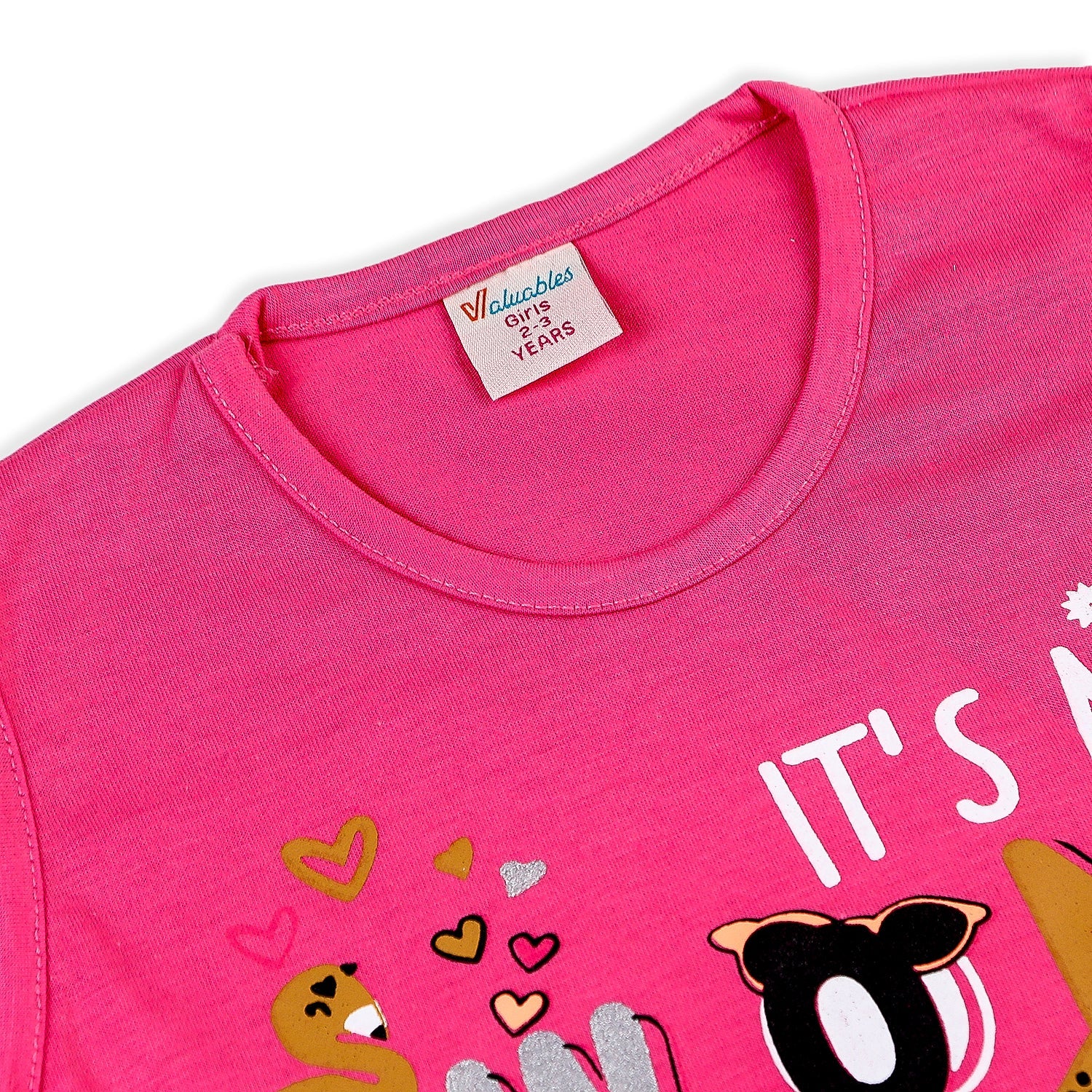 Valuable Girls Sando - Pink, Girls T-Shirts, Chase Value, Chase Value