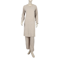 Women's Printed Linen Co-Ord Set - Light Brown