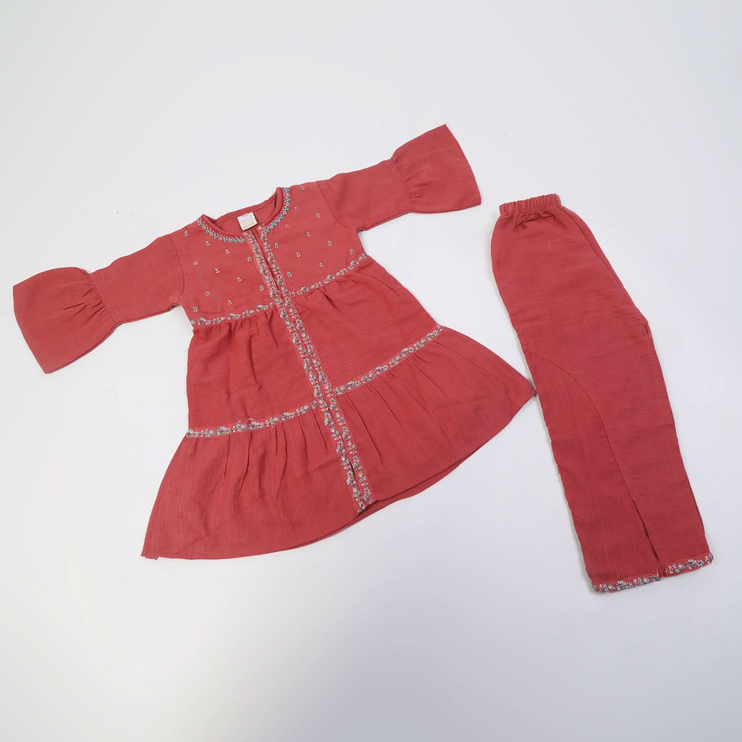 Girls Embroidered Shalwar Suit - Rust, Girls Shalwar Kameez, Chase Value, Chase Value