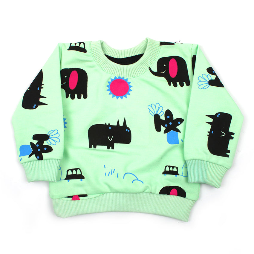 Newborn Boys Full Sleeves T-Shirt - Light Green