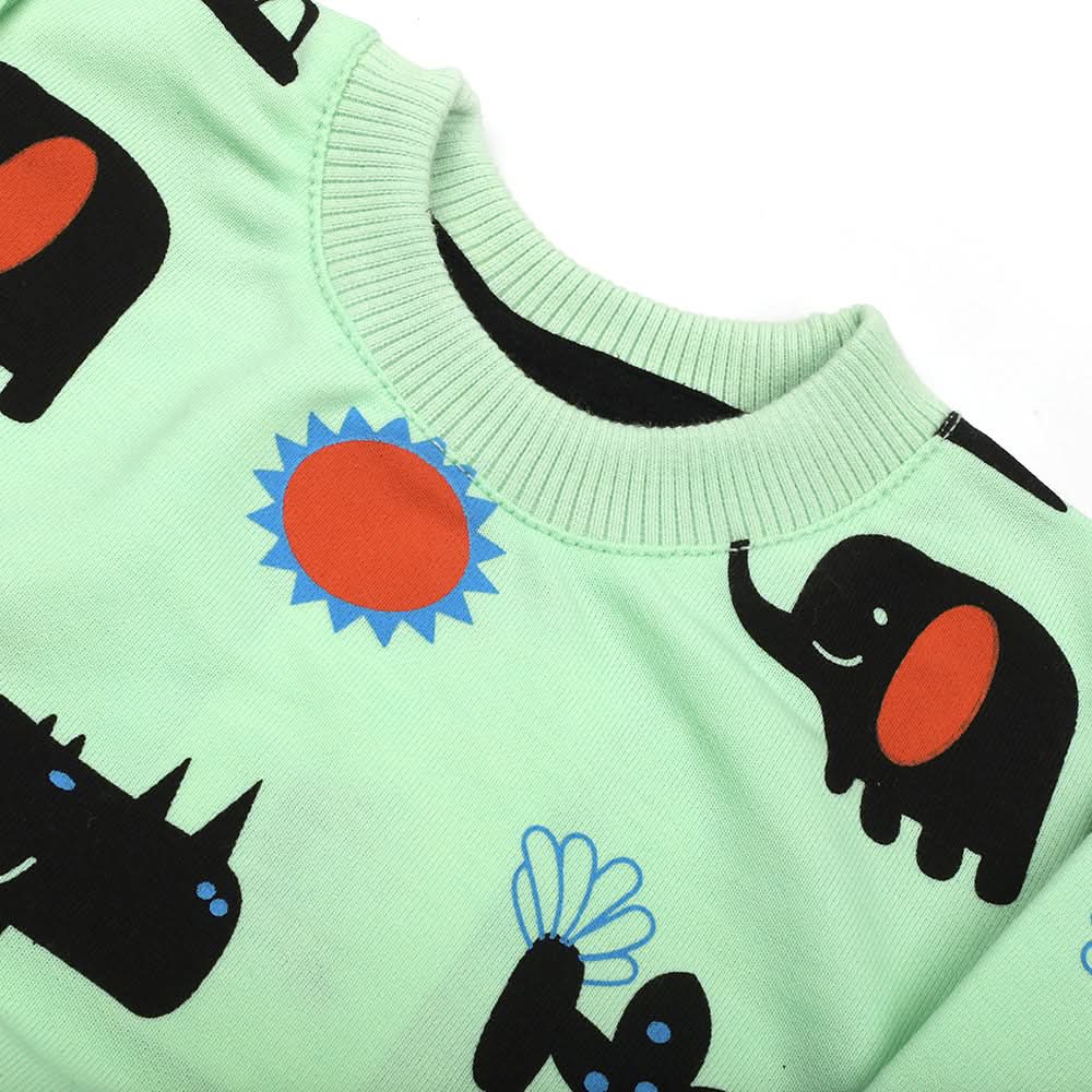 Newborn Boys Full Sleeves T-Shirt - Light Green, Newborn Boys Shirts & T-Shirts, Chase Value, Chase Value