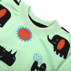 Newborn Boys Full Sleeves T-Shirt - Light Green