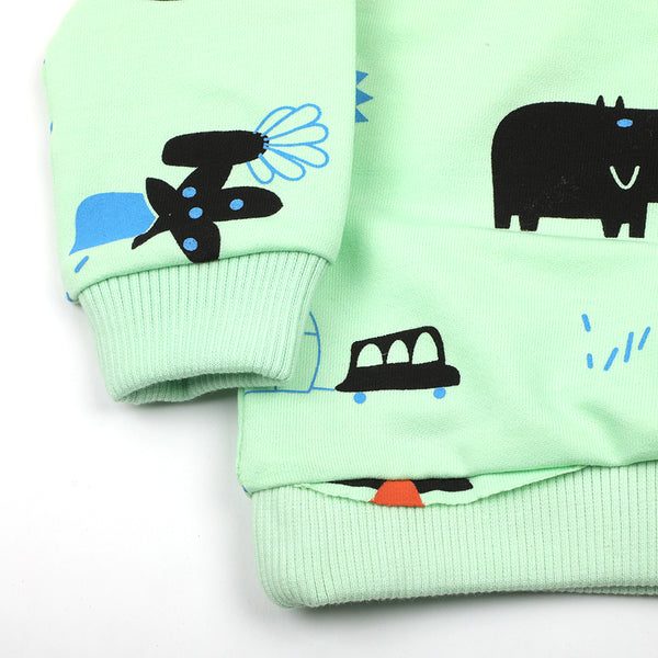 Newborn Boys Full Sleeves T-Shirt - Light Green