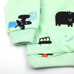 Newborn Boys Full Sleeves T-Shirt - Light Green