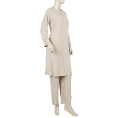 Women's Printed Linen Co-Ord Set - Light Brown