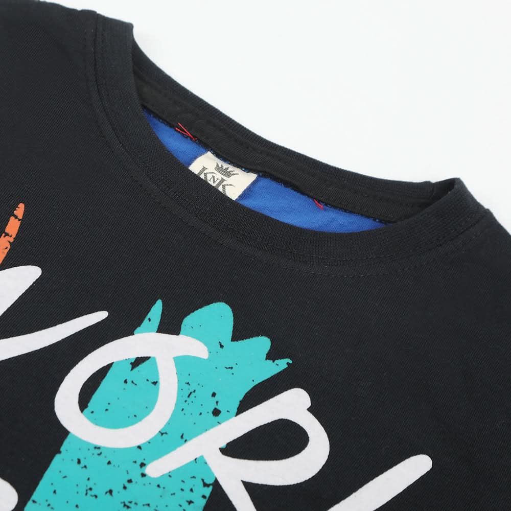 Boys Half Sleeves T-Shirt - Black, Boys T-Shirts, Chase Value, Chase Value