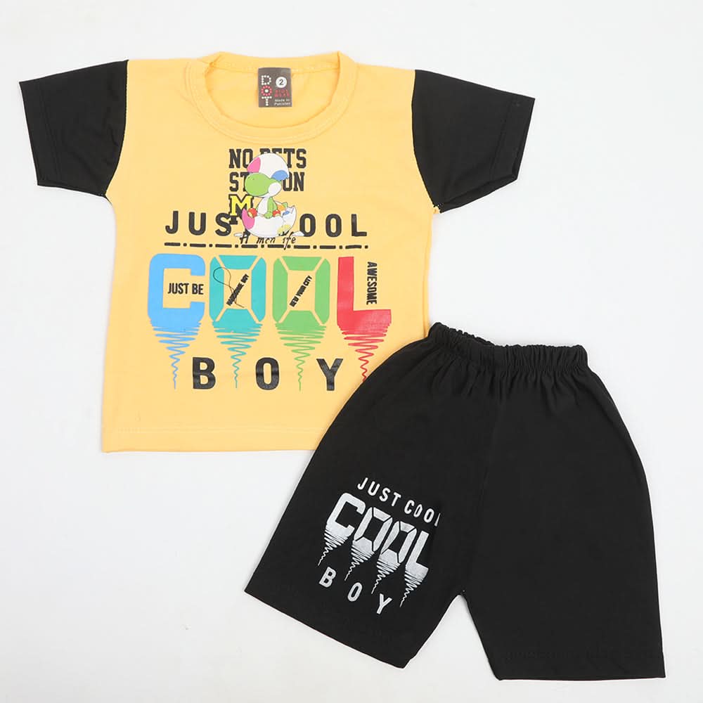 Newborn Boys Half Sleeves Suit - Yellow, Newborn Boys Sets & Suits, Chase Value, Chase Value