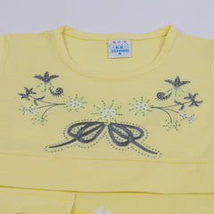 Girls Tight Half Sleeves Suit - Lemon