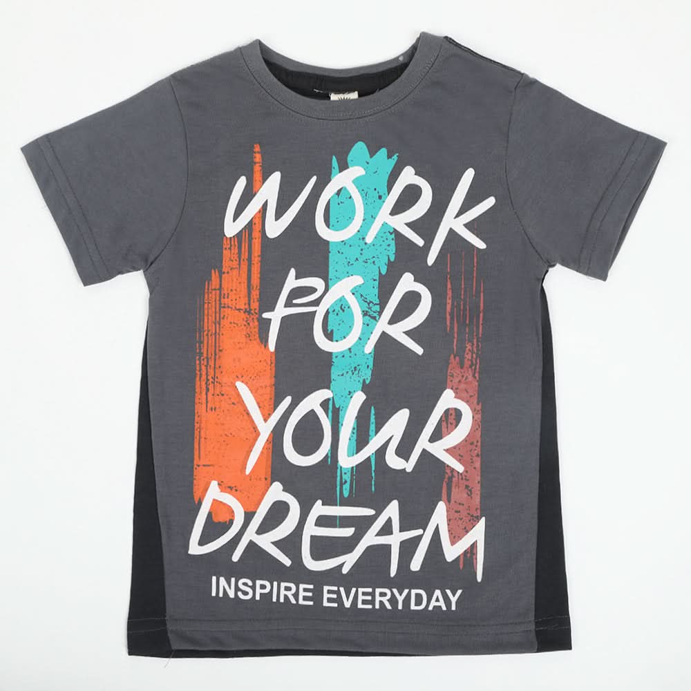 Boys Half Sleeves T-Shirt - Grey, Boys T-Shirts, Chase Value, Chase Value