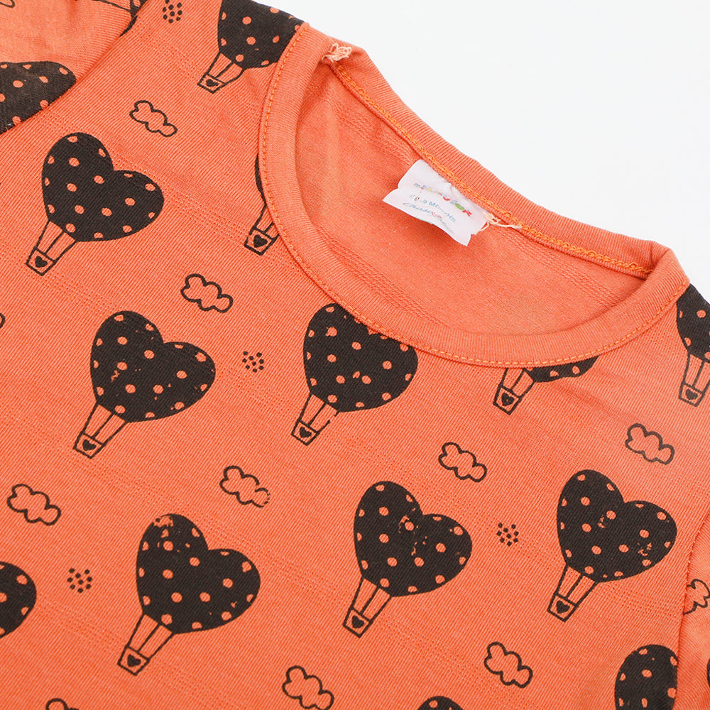 Newborn Girls T-Shirt - Peach, Newborn Girls T-Shirts, Chase Value, Chase Value