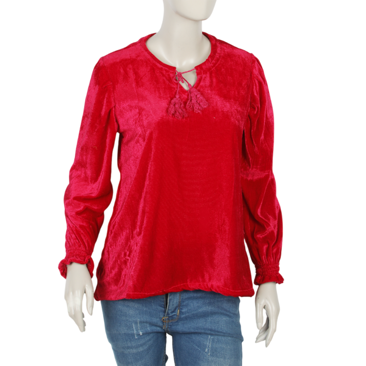 Women's Velvet Western Top - Maroon, Women T-Shirts & Tops, Chase Value, Chase Value