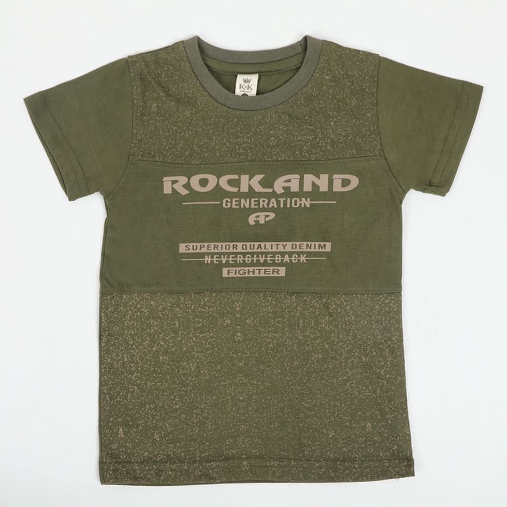 Boys Half Sleeves T-Shirt - Olive Green, Boys T-Shirts, Chase Value, Chase Value
