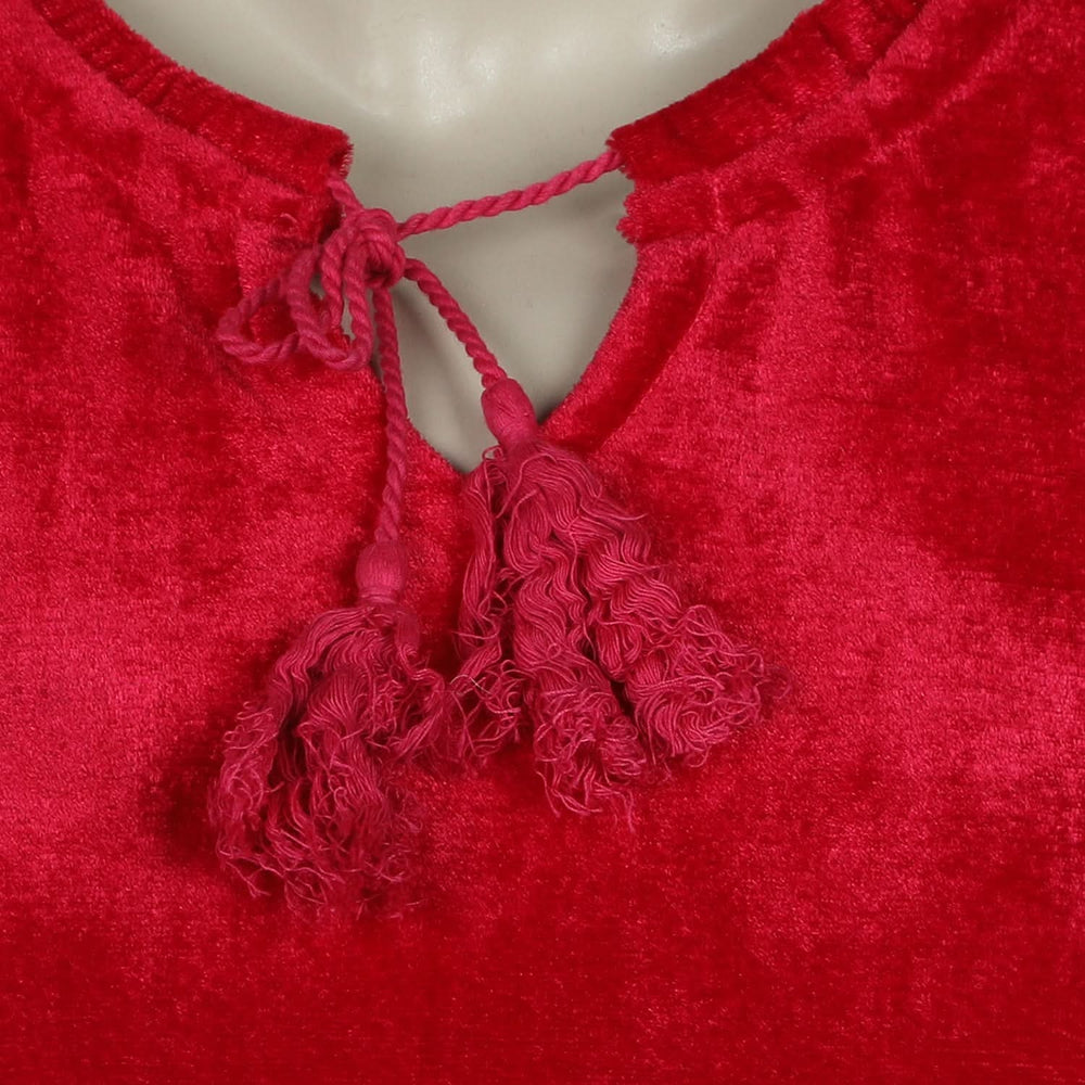 Women's Velvet Western Top - Maroon, Women T-Shirts & Tops, Chase Value, Chase Value