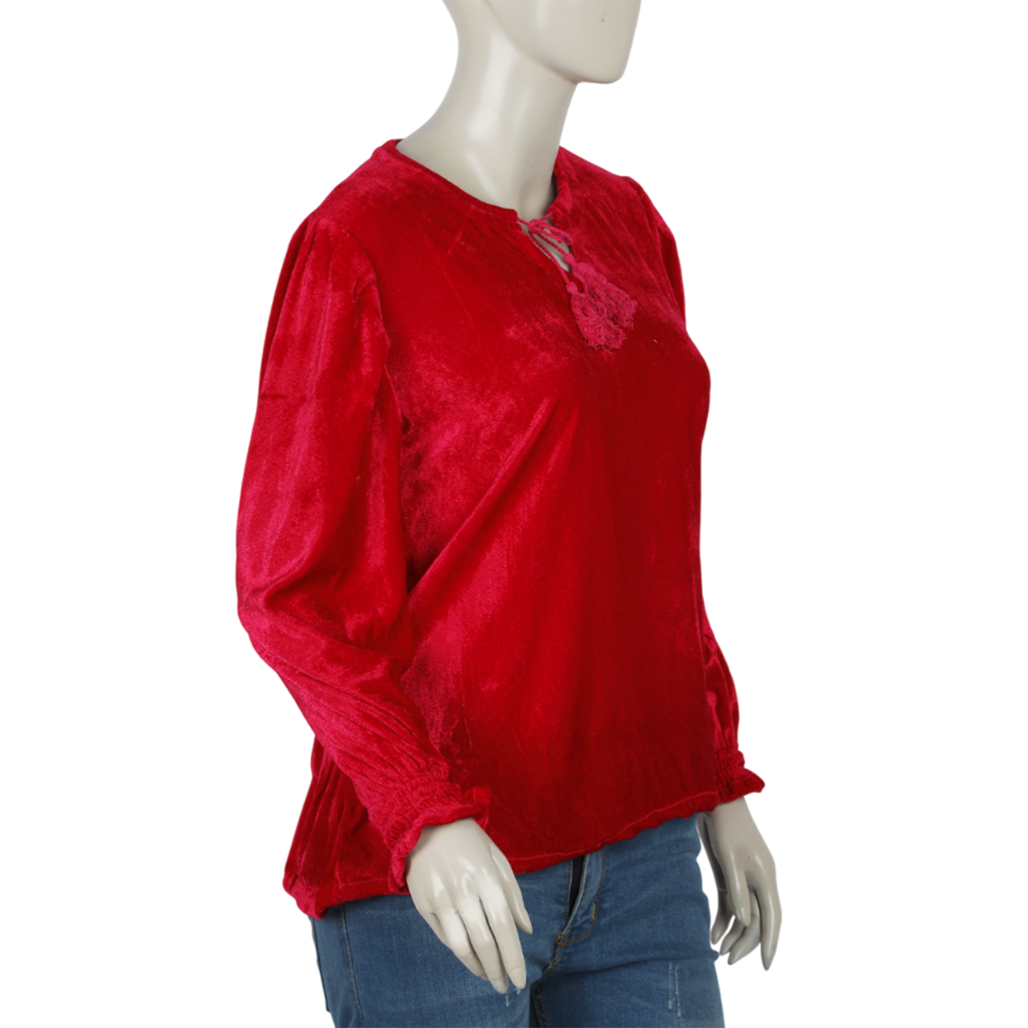 Women's Velvet Western Top - Maroon, Women T-Shirts & Tops, Chase Value, Chase Value