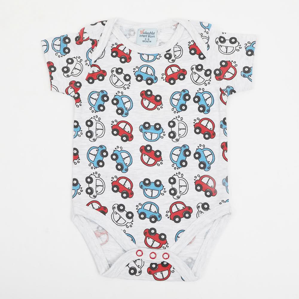 Newborn Boys Half Sleeves Body Romper - Grey, Newborn Boys Rompers, Chase Value, Chase Value