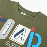 Boys Half Sleeves T-Shirt - Olive Green, Boys T-Shirts, Chase Value, Chase Value