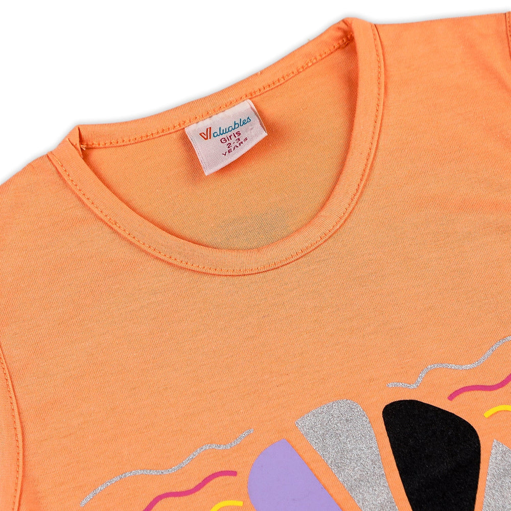 Valuable Girls Sando - Peach, Girls T-Shirts, Chase Value, Chase Value